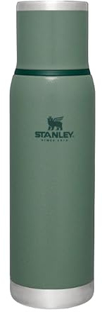 Stanley Adventure to-Go Thermal Flask 1.0L - 25 Hours Hot - 27 Hours Cold - Leakproof - Insulated Lid - BPA-Free Insulated Bottle - Dishwasher Safe - Coffee Flask - Hammertone Green