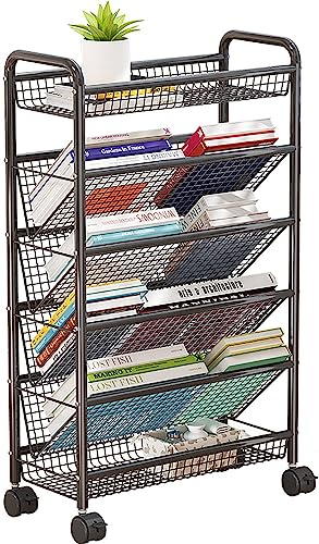 Carrello portautensili con ruote bloccabili, organizer a 6 ripiani a forma di V per una conservazione efficiente in casa, ufficio e scuola