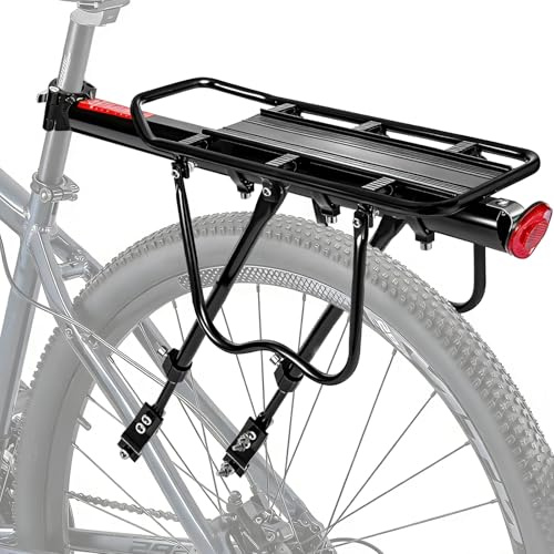 Hintergepäckträger aus Aluminium, 50 kg Traglast, Universal für 26-29 Zoll Mountainbike, E-Bike & Trekkingrad, höhenverstellbar mit Schnellspanner, stabil, wetterfest & inkl. Reflektor