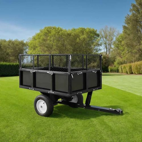 Lumanois Remorque basculante pour Tondeuse de pelouse Charge de 300 kg Pelouses & Jardins 48,145813
