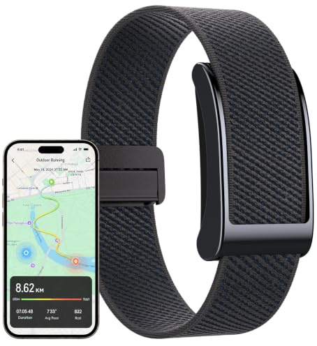 GPS Fitness Tracker Wearable Activity Tracker AI Health Analytics Sleep Heart Rate Monitor 100+ Sports Modes Screenless SOS & Fall Detection Long Battery Life Fitness Band for Men Women Senior