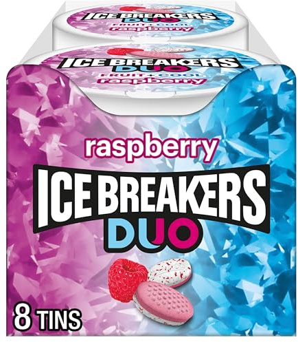 ICE BREAKERS Duo Sugar Free Mints, Raspberry, 1.3 Ounce (Pack of 8)