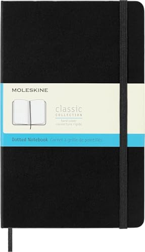 Moleskine Classic Notebook, Taccuino con Pagine Puntinate, Copertina Rigida e Chiusura ad Elastico, Formato Large 13 x 21 cm, Colore Nero, 240 Pagine