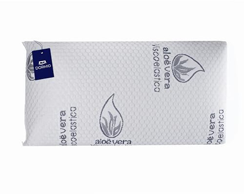 Dormio - Almohada viscoelástica con perfecta adaptabilidad al cuello, Tejido Aloe Vera, Termorregulable, Blanco, 90 cm (Paquete de 1)