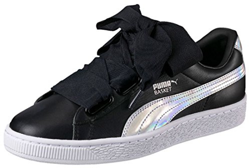 PUMA Suede Heart Vr Womens Trainers Black/White 4 UK