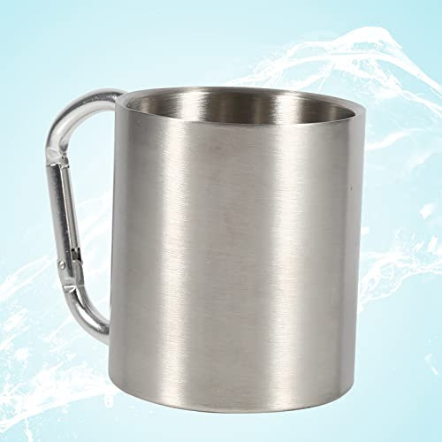 Zerodis Trinkbecher Edelstahl Cup mit Griff Metall Becher Camping Picknicks Indoor Outdoor Kaffeebecher Tragbar