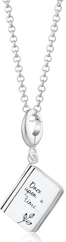 Lily Charmed Sterling Silver Story Book Charm Pendant with 40-45cm adjustable silver belcher chain. Designed in the UK