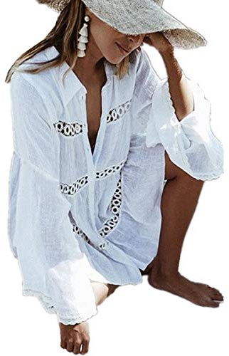LikeJump Donna Tunica Spiaggia Parei Copricostume Copribikini Bikini Costume da Bagno Cover Up