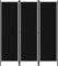 vidaXL Biombo Divisor de 3 Paneles de Pie Plegable Separador Habitación Dormitorio Estancia Decoración Partición Privacidad Negro 150x180 cm
