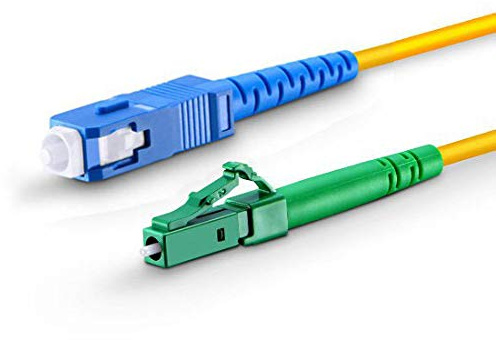 CONBIC® Câble fibre optique LWL - 10 m OS2 jaune LC/APC vers SC/UPC - Câble patch Simplex 9/125 - Conducteur optique 10 mètres