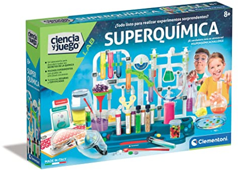 Clementoni- Super Química, Juego Científico Experimentos, Laboratorio de Química, Juguete en Español a Partir de 8 años (55468)
