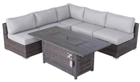 Living Source International Wicker/Rattan 4 - Person Seating Group in Brown