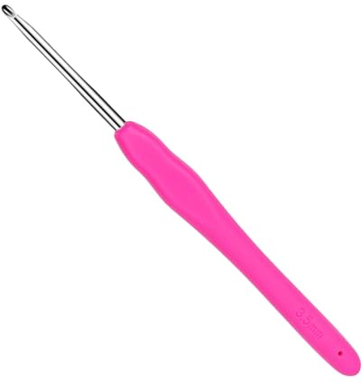Coopay Häkelnadel, 3,5 mm, mehrfarbig, TPR, für Arthritische Hände, ergonomisch, mit weichem Griff und Aluminiumhaken
