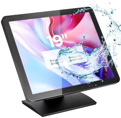 MUNBYN 19-inch POS-Touchscreen-Monitor, LED Backlit Multi-Touch-Screen-Monitor, HDMI/VGA Capacitive Display, True Flat Seamless Design for Retail, Restaurant, Bar, Gym, 2Y Protection