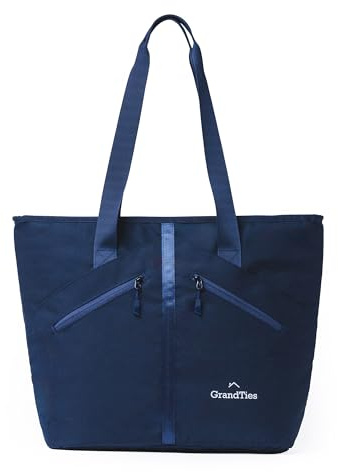 GRANDTIES Insulated Cooler Tote Bag 30 Can Large Capacity Durable Zipper Leakproof Outshell for Grocery Lunch Picnic Travel