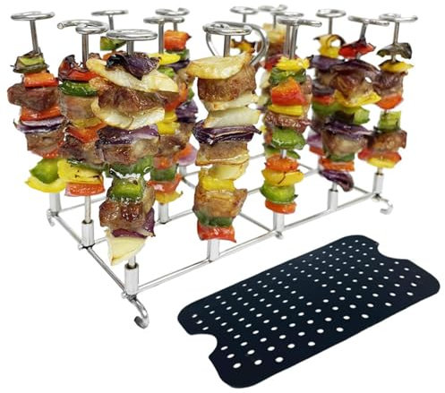 Vdaxvme Airfryers - Soporte para brochetas de deshidratación para DZ201 DZ401, accesorios de aire, 15 pinchos, juego de almohadillas de silicona