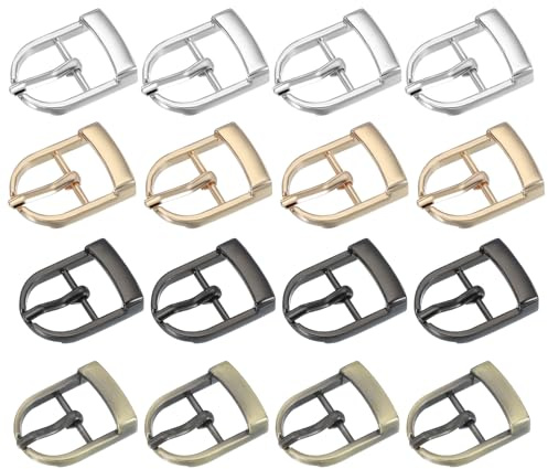 PATIKIL Enkelt spänne bältesspänne, metall rullspänne ovala mittstänger spännen för bälte handväska göra läderhårdvara, Svart/silver/ljust guld/brun, 0.8