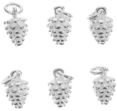 STOBOK 6stücke Teiliges Weiße Tannenzapfen-anhänger Aus Leichte Diy-schmuckcharms Für Armbänder Und Halsketten Modische Bastelaccessoires Für Individuelle Schmuckgestaltung
