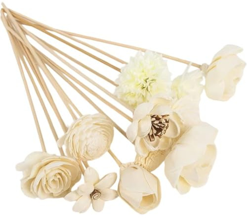 Uzztfa 11 Pcs Reed Diffuser Stick, Artificial Flower Reed Fragrance Diffuser Set, Fragrance Diffuser Replacement Rattan Sticks for Home Decor