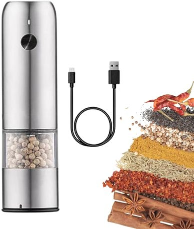 Molinillo de pimienta automático, molinillo de sal y pimienta recargable, agitador alimentado por pilas, máquina de molienda ajustable, dispensador de rotor de cerámica, herramienta de condimento