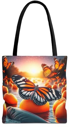 Florida Zebra Longwing Butterfly, Manatee, Orange - Premium Tote Bag with Reinforced Stitching