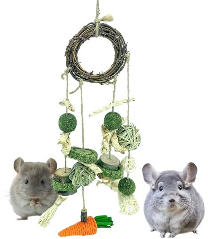 Jouets À Mâcher pour Lapin Cage – Naturels Faits La Main, Ensemble De Jouets en Bois Petits Animaux | Accessoires Perroquets, Oiseaux, Chinchilla, Hamster, Lapins Qui
