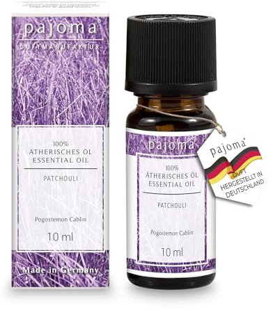 pajoma® Duftöl 10 ml, Patchouli | 100% Naturrein Ätherisches Öl für Aromatherapie, Duftlampe, Aroma Diffuser, Massage, Naturkosmetik | Premium Qualität