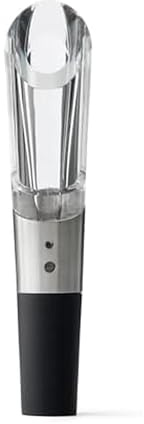 Rabbit W6127 Wine Aerator and Pourer, Clear and Stainless Steel Design, Easy to Use for Enhancing Wine Flavor and Smooth Pouring