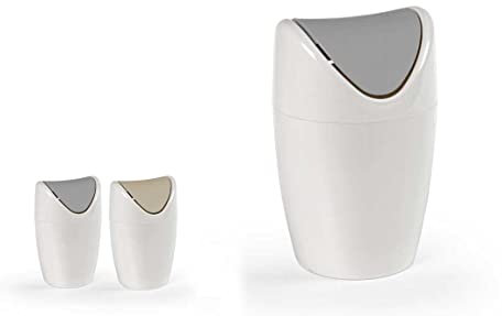 Gicos Pattumiera bidone cestino rifiuti bagno ufficio in plastica 13 * 12 * 20 cm 1,5 litri 2 colori OZC-839337