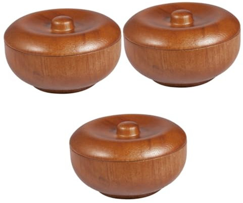minkissy 3stücke Holzkultur-schaum-rasierseifenschale Mit Deckel Praktische Rasierschale Für Und Jungen Für Zuhause Und Friseursalons Zubehör Einfachen Anwendung