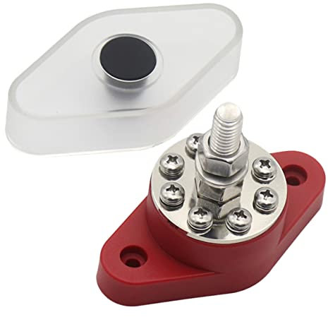 PACKOVE Batteriesammelschiene 180a Dc Verteilerblock mit 3/8-zoll Anschluss und 8× 8-32 Schrauben für Wohnmobil und Boot