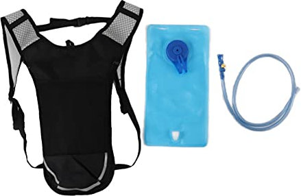 Zaino Idrico, Tessuto Oxford Cinghie Regolabili Borsa Posteriore Traspirante in Rete da 2 Litri con Cannuccia per gli Appassionati di Sport (borsa idratante argento)