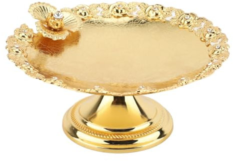 Yechiry Présentoir à Gâteaux Européen Multifonctionnel avec Motif en Dentelle, élégant Présentoir sur Pied en Alliage de Fer pour Gâteaux, Pâtisseries et Fruits