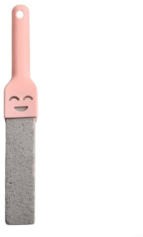 Restaura el brillo a inodoros y superficies de baño, limpiador de piedra pómez con mango para eliminar manchas de óxido y amarillo de fregaderos bañeras y azulejos (rosa)