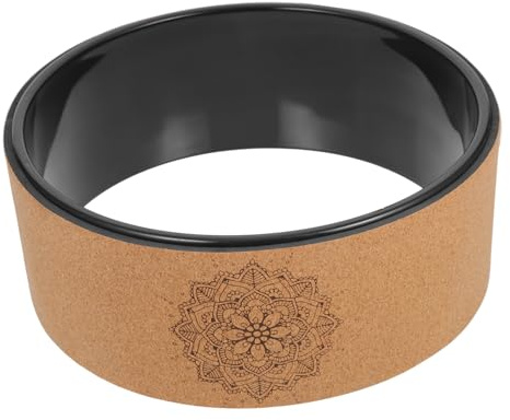 iplusmile Rueda de Yoga Práctica de Corcho Natural Antideslizante para Estiramientos y Corrección Postural Herramienta Pilates para Equilibrio Flexibilidad y Muscular
