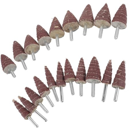 WATIIFUFU 20 piezas Ruedas Abrasivas Cónicas para Amoladora Rotativa Cabezas Lijadoras para Accesorios Profesionales para Esmerilado y Pulido