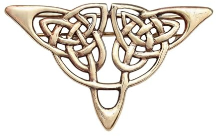 Drachensilber Brosche Mittelalter Anstecknadel Larp Schmuck Bronze keltisches Dreieck Knotenmuster Kelten Wikinger Gewandnadel Fibel