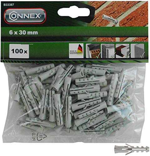 Connex B33387 Chevilles universelles 6 x 30 mm Polyamide 100 pièces