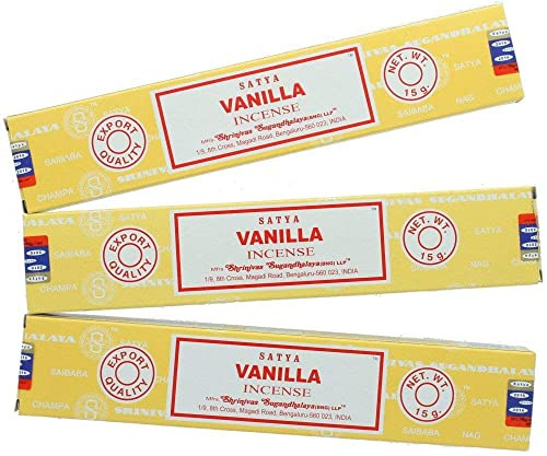 Satya Nag Champa Bâtonnets d'encens Vanille, lot de 3