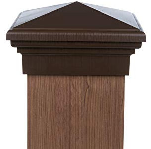 8x8 Post Cap (True 8) | Brown Pyramid Cap for Outdoor Fences, Mailboxes, Decks