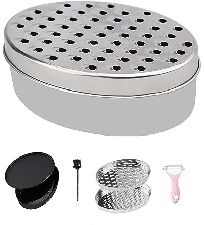JAGKUL Cheese Grater - Stainless Steel Vegetable Chopper, Chocolate Grater with Container and Lid