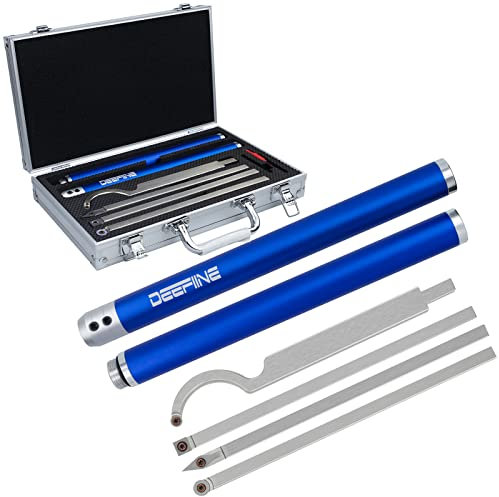DEEFIINE Drechseleisen Set,Drehwerkzeuge für Holz Mit Hartmetall-Schneidplatten,verstellbare Drechselmesser set Für Drechselbank Schnitzholz.(6A)