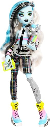Monster High Frankie Stein Puppe Welcome Committee Set mit 15 Zubehörteilen inklusive Poster, Aufkleber, Pet Watzit und mehr (Amazon Exclusive)