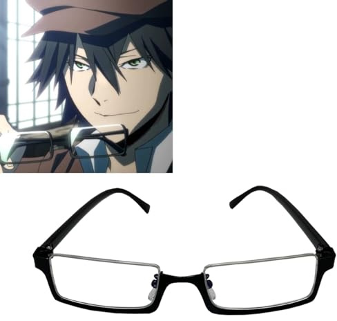 Tongyundacheng Edogawa Ranpo Cosplay Glasses Bungo Stray Dogs Anime Cosplay Prop Half-frame Glasses for Party Halloween Costume Accessories