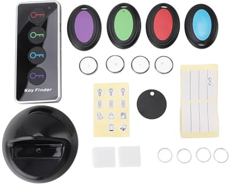 Zerodis Schlüsselfinder mit 4 Empfängern, 100 Fuß Arbeitsbereich, LED-Licht und Ton, Fernfinder für Handy, Geldbörse, Haustierschlüssel
