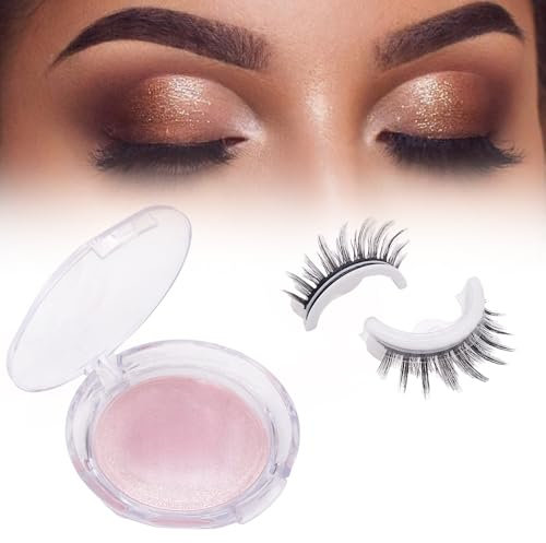 Wiederverwendbare Selbstklebende Wimpern,Magnetische Wimpern Natürlicher Look,Künstliche Wimpern Extensions Magnetisch,die Weder Kleber Noch Eyeliner Benötigen (3DF036 Schlank)