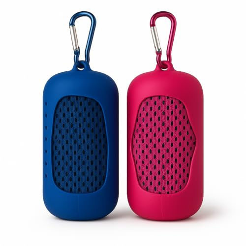 Chill Flex Asciugamano Rinfrescante in Microfibra, Set da 2, 100x30 cm, con Custodia in Silicone, per Sport e Palestra