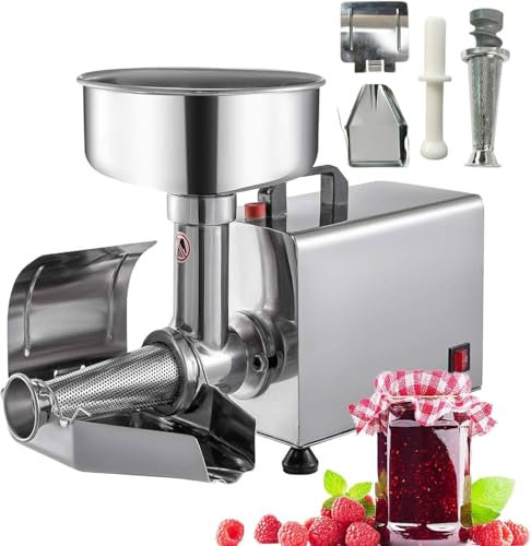 ZHLINGQ Machine électrique pour Sauce Tomate, Moulin à Tomates Professionnel 450 W, Presse-Purée électrique pour Tomates, Moulin à Légumes, Presse à Salsa, pour Fruits, Pommes Et Baies