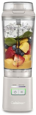 Cuisinart® Blast & Go Portable Blender | Cordless, USB-C rechargeable | BPA-free travel cup | 20,000 RPM motor | 2 presets: Blend & Smoothie | Smoothies, protein shakes, crush ice, frozen fruits, nuts