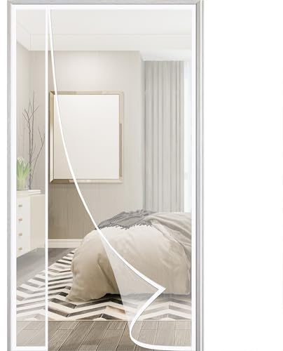 Moustiquaire Magnétique Pour Porte 190x230cm Rideau de Porte Ouverture Latérale de Anti Mouche Kit d'installation Complet Garde l'Air Frais à l’Intérieur Blanc